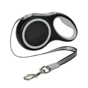 Retractable dog leash gray