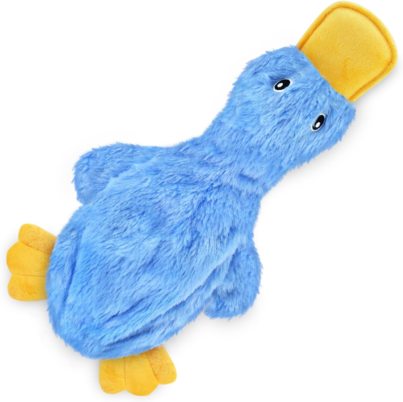 No-Stuffing Duck Dog Toy with Crinkle & Squeaker for Mess-Free Fun