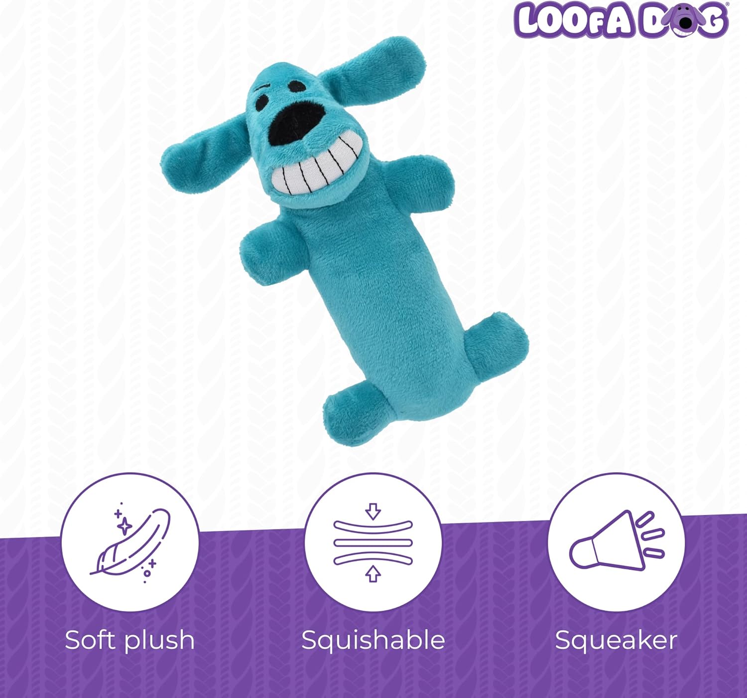 Squeaky Plush Loofa Dog Toy 6 Inch for Small Breeds, Assorted Colors - Image 3