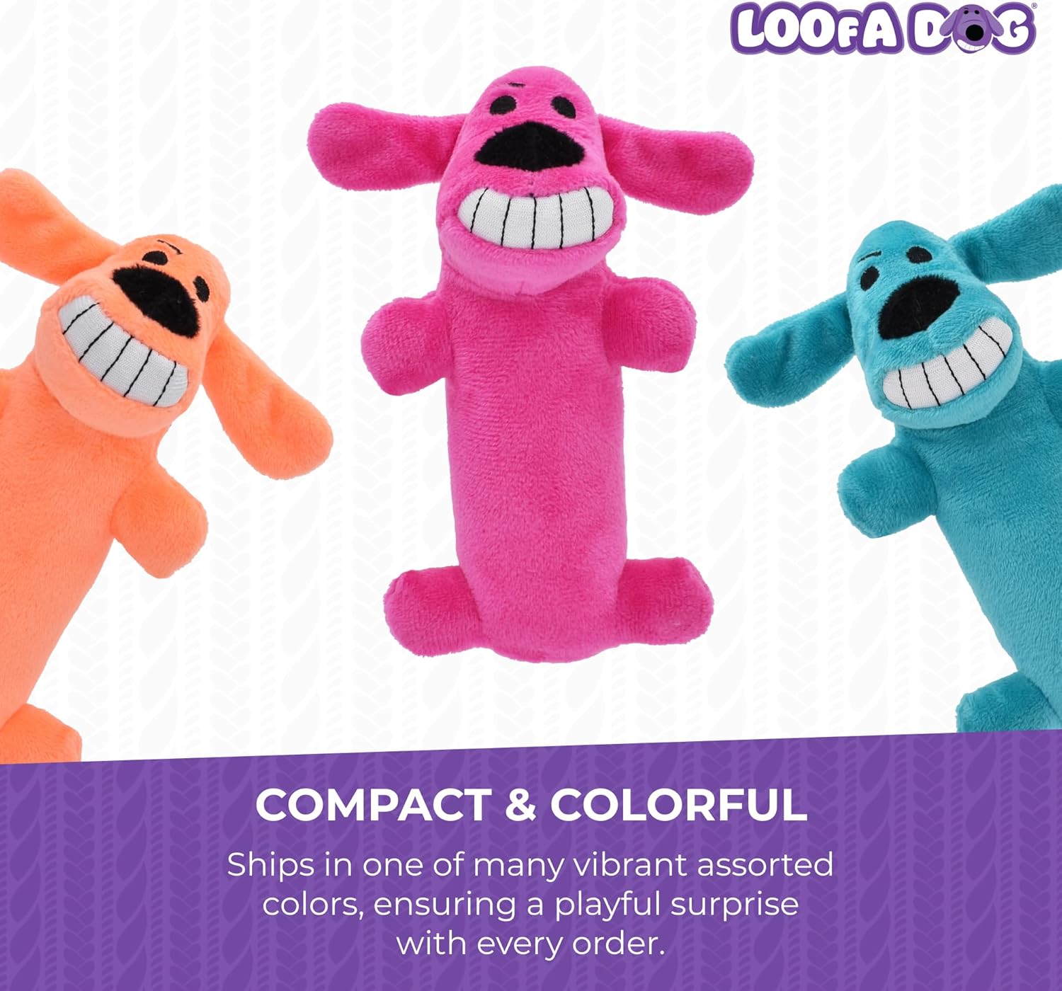 Squeaky Plush Loofa Dog Toy 6 Inch for Small Breeds, Assorted Colors - Image 4