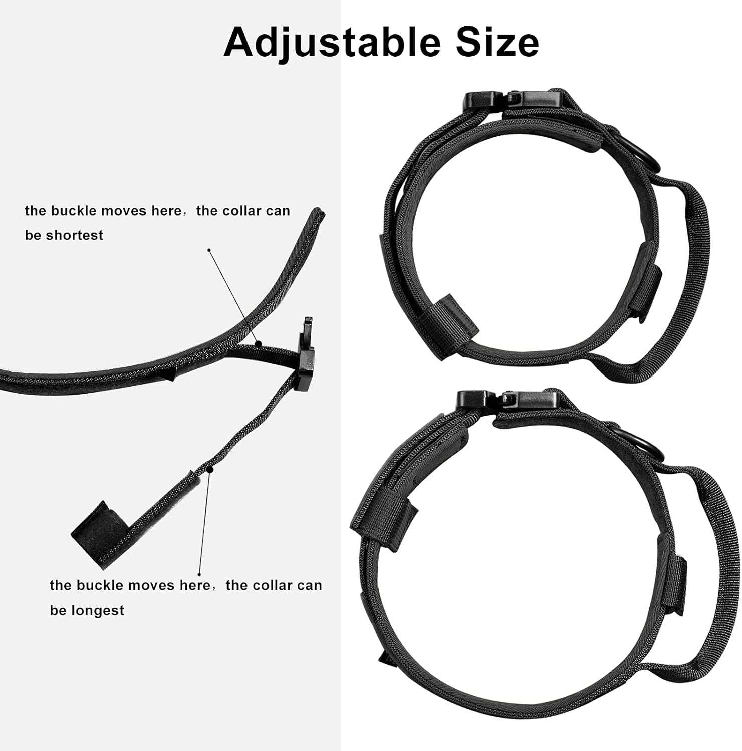 DAGANXI Tactical Dog Collar with Handle – Adjustable Military Training Collar with Metal Buckle for Medium & Large Dogs - Image 3