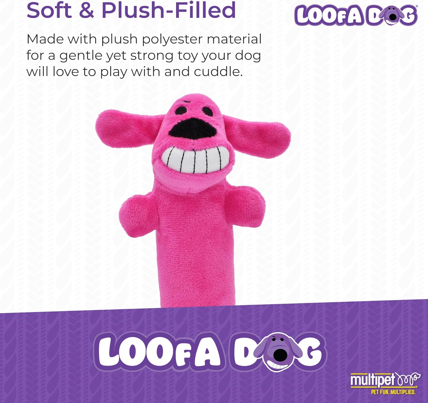 Squeaky Plush Loofa Dog Toy 6 Inch for Small Breeds, Assorted Colors - Image 2