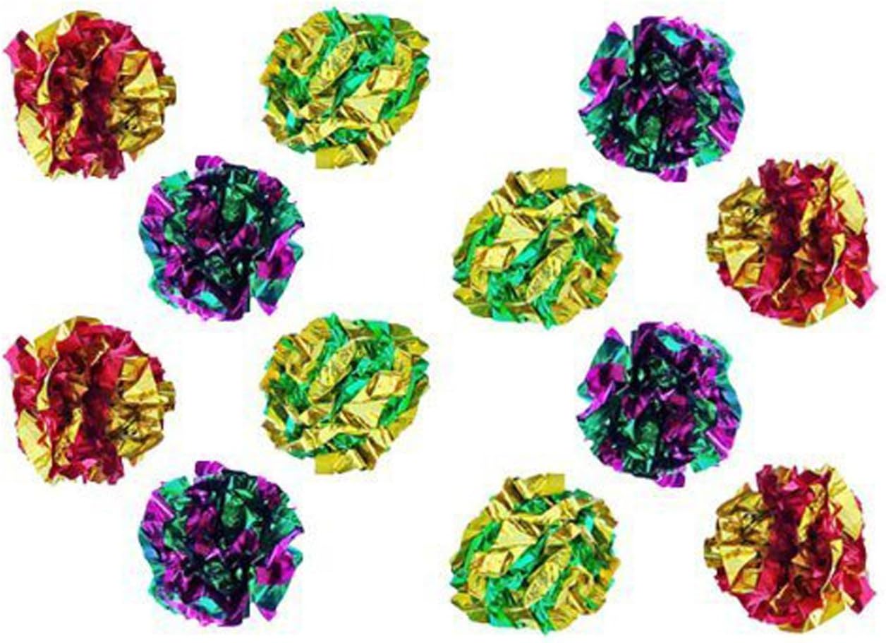 Crinkle Sound Cat Toy Balls for Active Play, 12 Pack Mylar Set