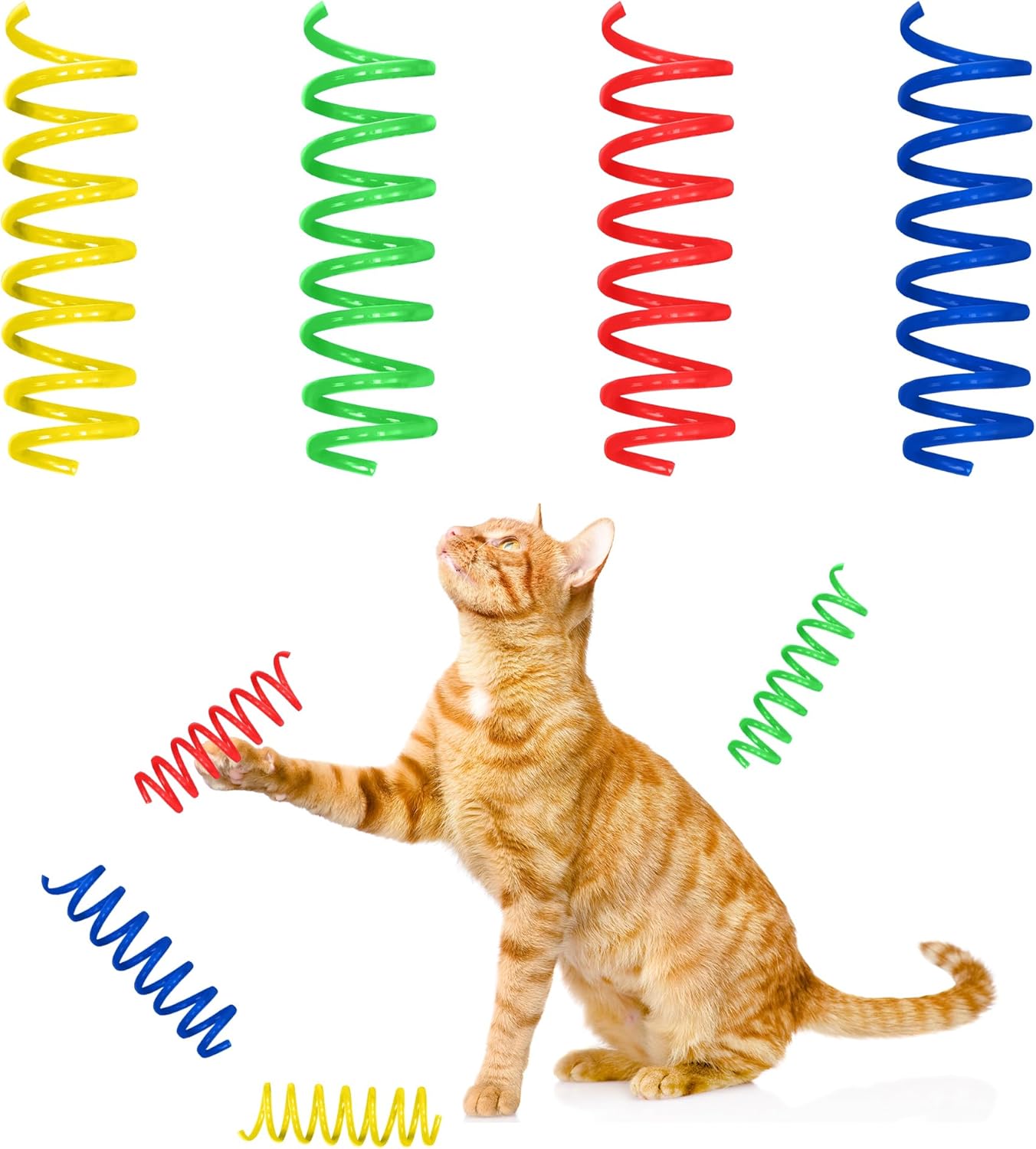 SPOT Colorful Springs Cat Toys – 10 Pack Bouncy Coil Toys for Indoor Cats & Kittens