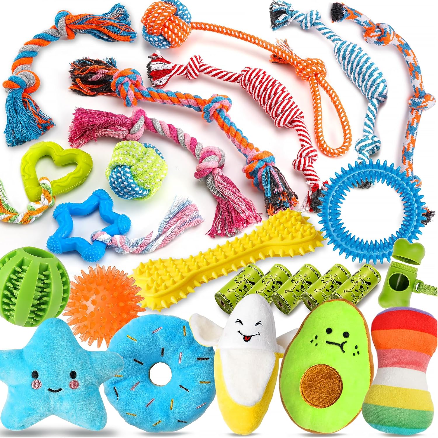 25 Pack Puppy Chew Toy Set Prevents Boredom & Protects Furniture